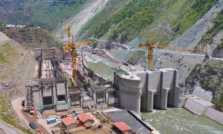 An aerial view of the Diamar-Basha Dam in Chalas.